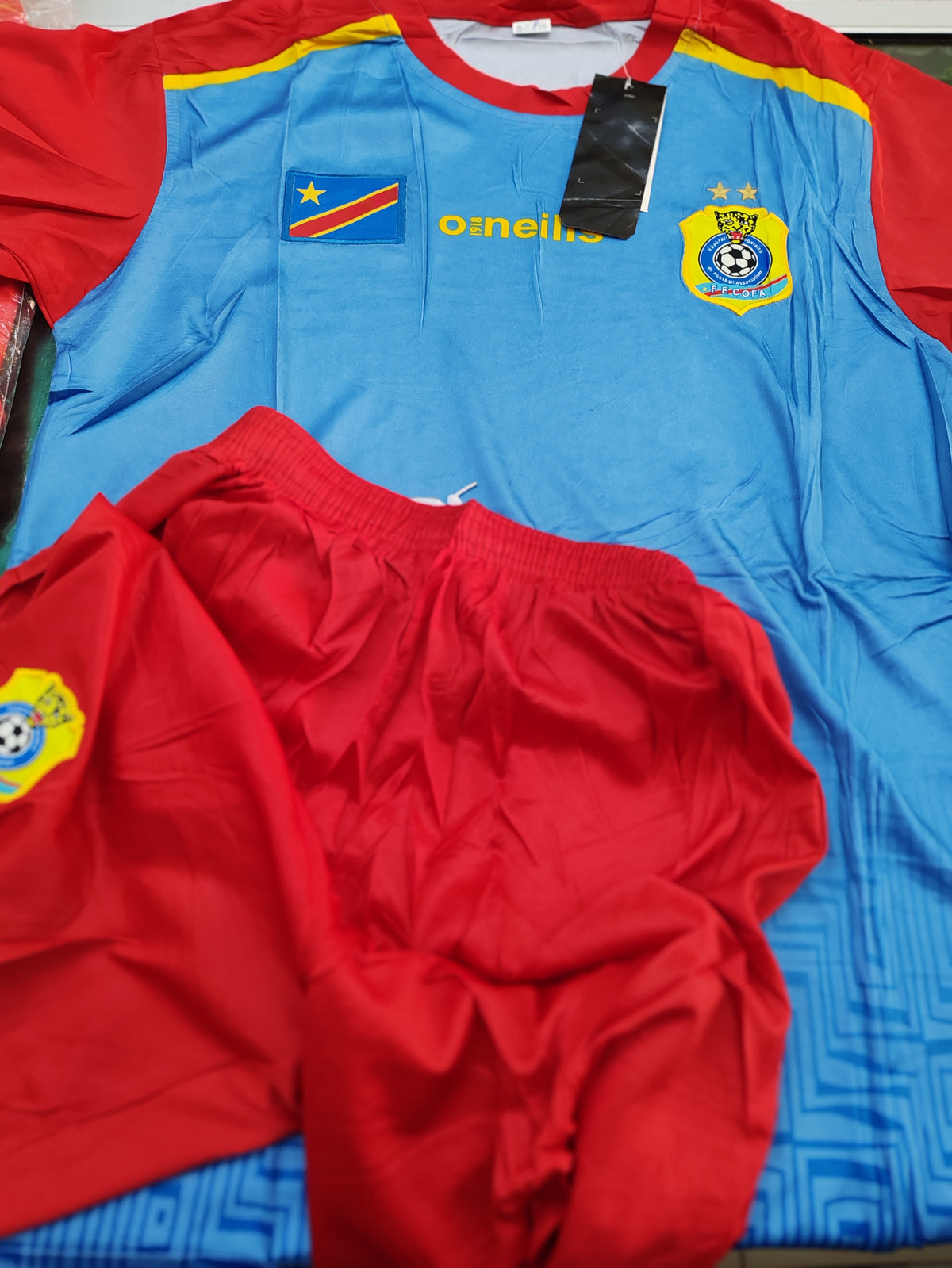 Ensemble maillot/short RDC bleu et rouge
